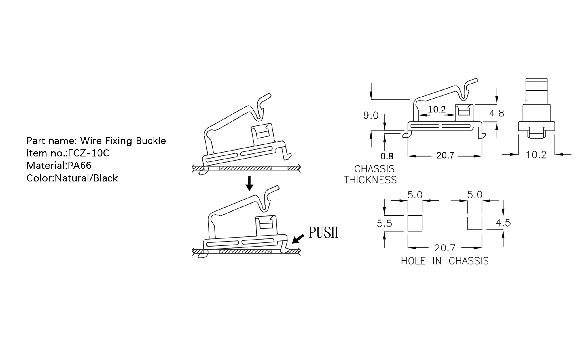 Wire Fixing Buckle FCZ-10C